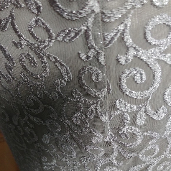 EMBROIDERED LACE DRESS WITH BOLERO JACKET SZ 16 - Picture 3 of 12